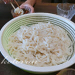 夏休みの宿題に手打ちうどんを作りました