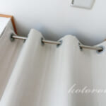 勝手口の前に間仕切りカーテンで暖房効率UP！